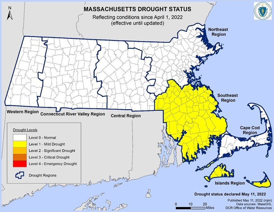 Massachusetts drought map