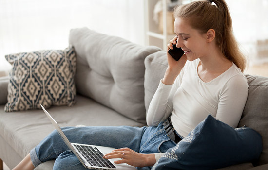 woman talking on mobile phone