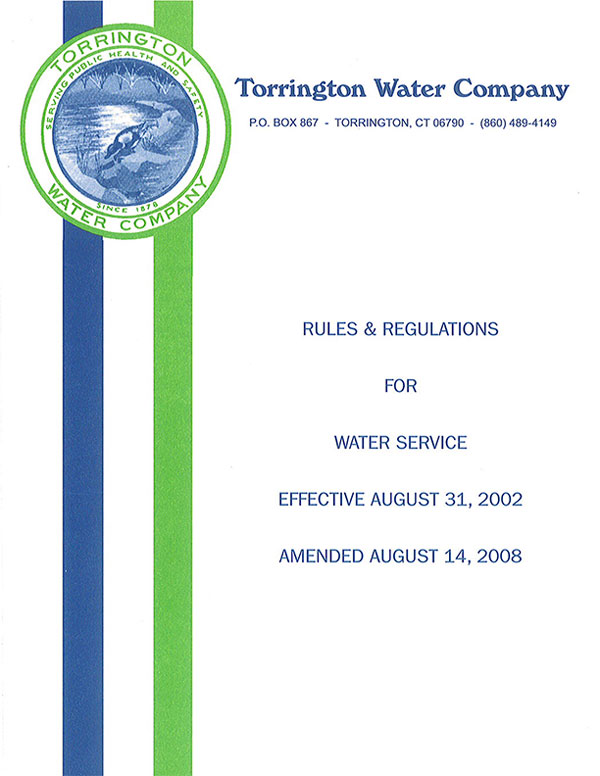 Torrington Water Company Rules & Regulations