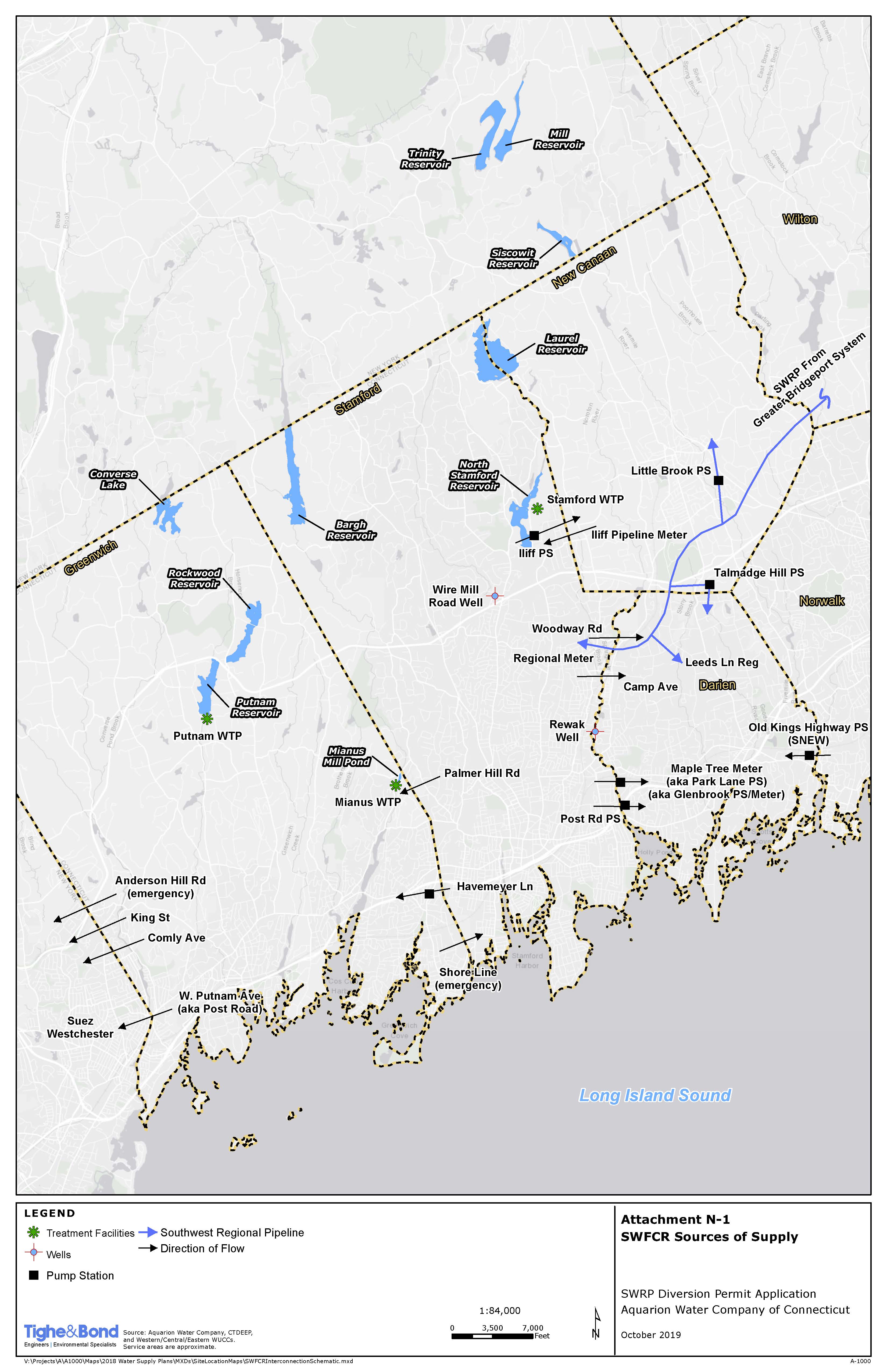 map of Southwest Fairfield County Region