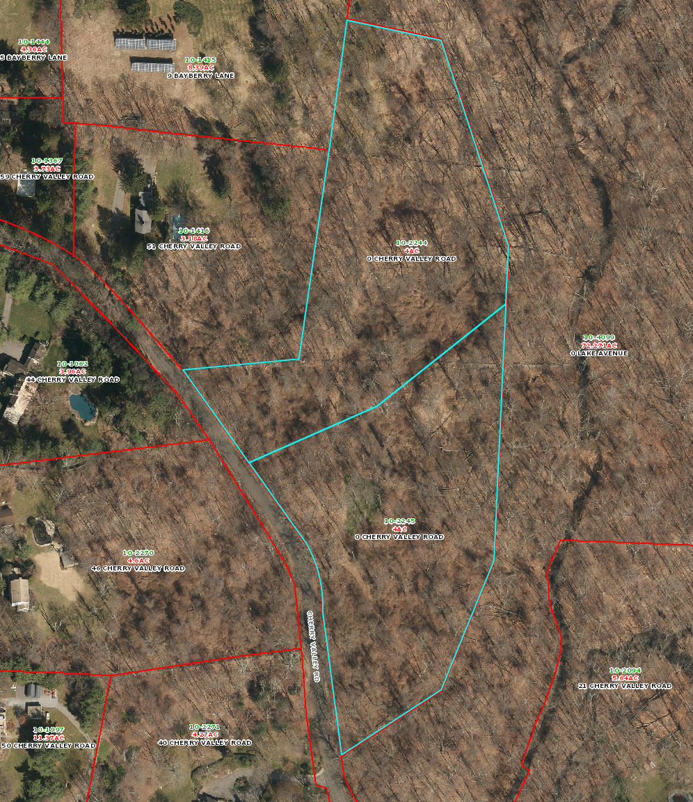 map of 45 and 49 Cherry Valley Road lots in Greenwich, Connecticut